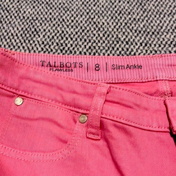 Talbots flawless pink slim ankle size 8 women’s Jean pants - Picture 4 of 5